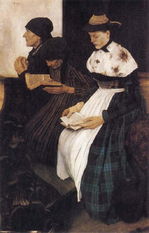 Three Women in Church, Wilhelm Leibl